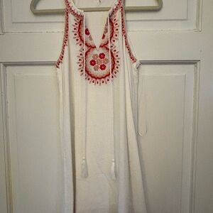 ANDREE BY UNIT White and Red Embroidered Dress